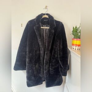 Women's Black Faux Fur Coat